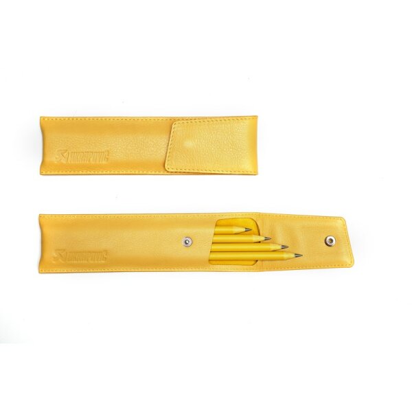 Custodia a matita in pelle - giallo giallo